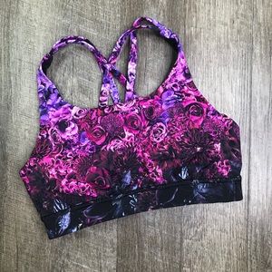 lululemon Bloom Floral Nulux Energy Bra Size 4